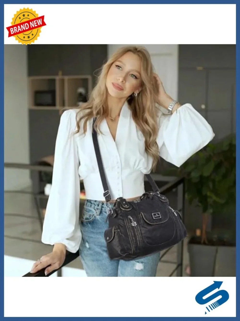 Large Faux Leather Hobo Tote Purse for Women, Multifunctional Satchel Handbag